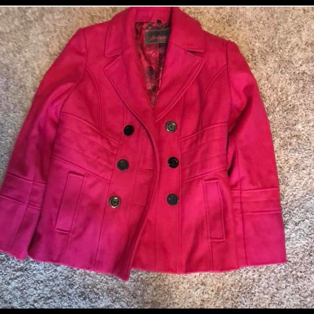Pink Guess brand pea coat size large. - Picture 1 of 1
